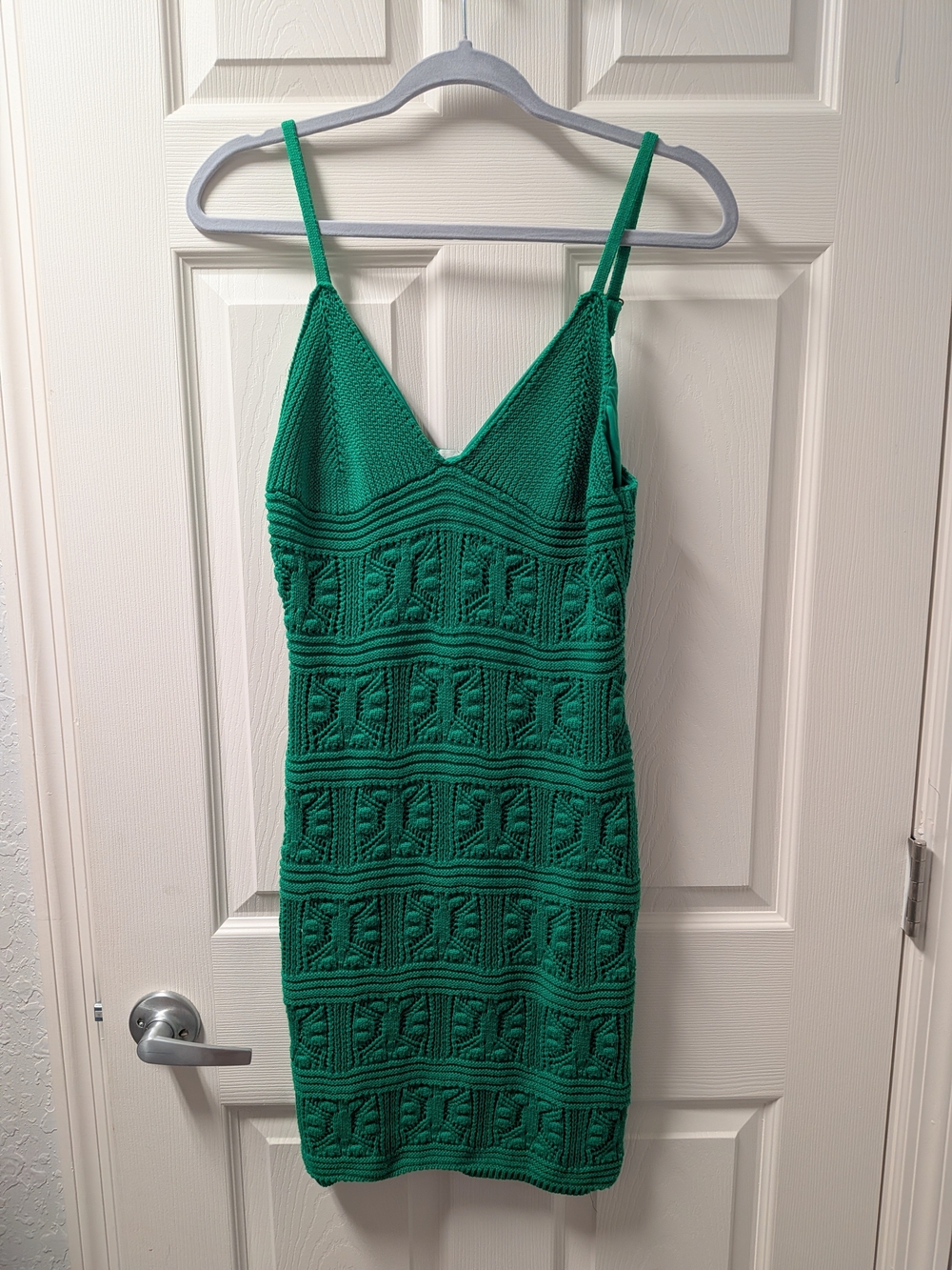 Olive & Oak Emerald Knit Spaghetti-Strap Mini Dress